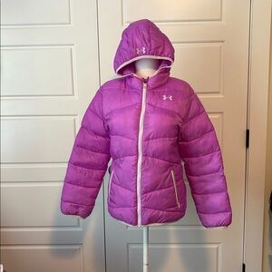 Under Armour Magenta Hooded Jacket With Light Pink Trim
